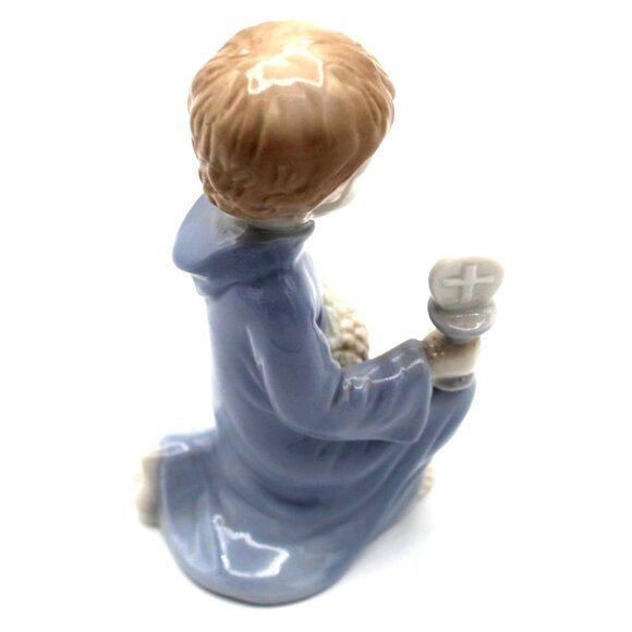 First Holy Communion Praying Boy Vintage Religious Dated 1984 Porcelain 4 Inch - Picture 9 of 10